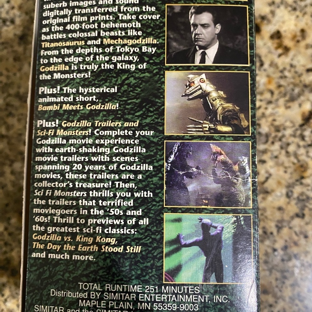 3 VTG Godzilla VHS King of Monsters 1956 Terror of Megagodzilla SciFi Monsters - Picture 5 of 16